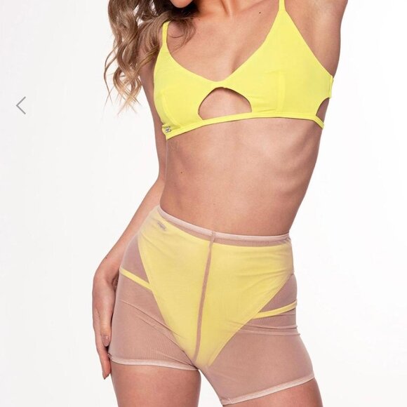 High waisted mesh pole dance shorts by Paradise Chick M/L - Picture 1 of 7